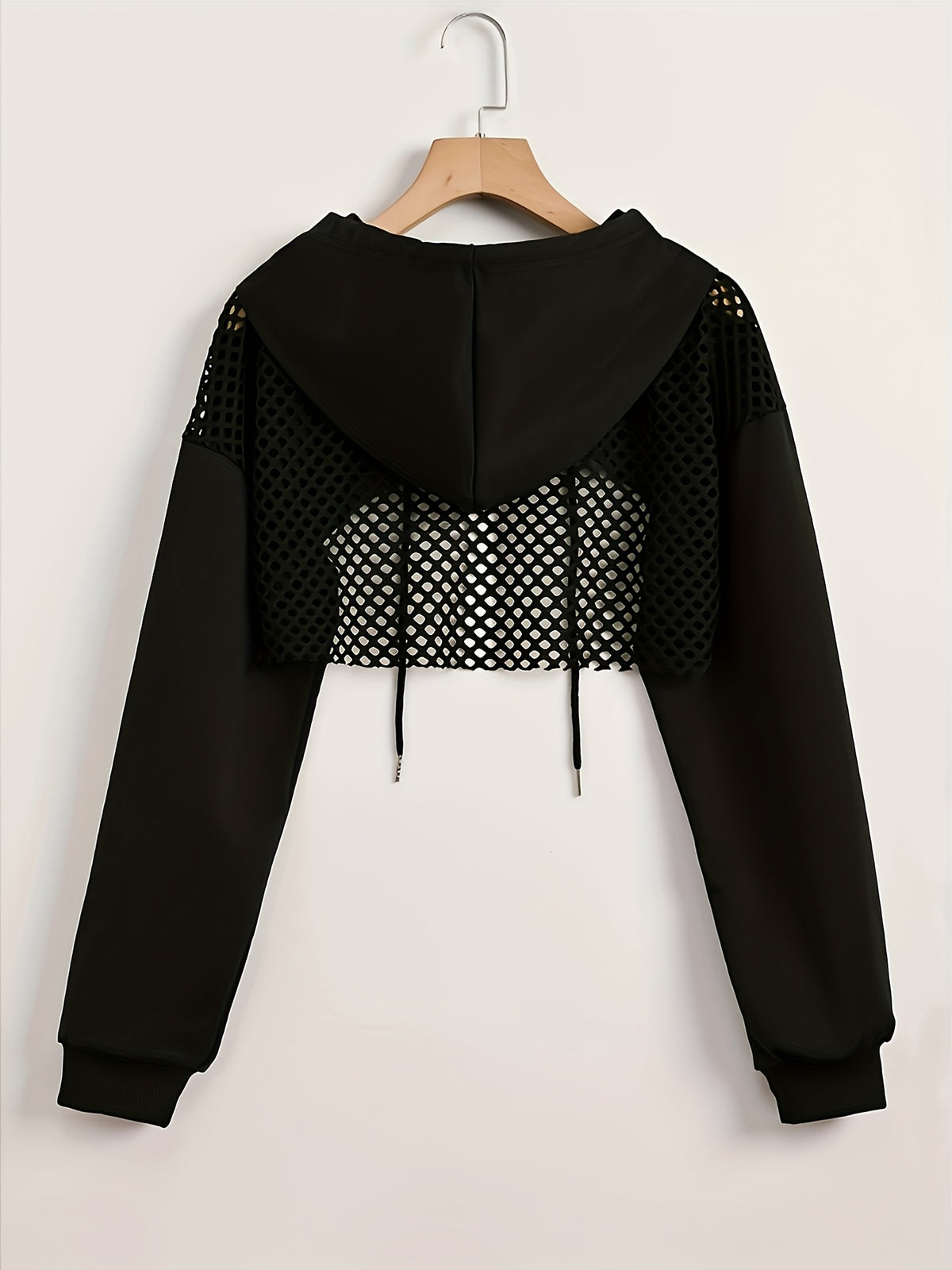 Women's Mesh Hoodie Solid Color American Street Style Sweet Spicy Fashion Jacket Top Black White XS S M L XL XXL