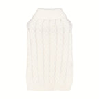 Casual Twist Knit Dog Sweater - Elastic Solid Color Two-Leg Comfortable Pullover for Small Dogs, Teddy & Bichon Dog Clothes, 8 Colors & 5 Sizes XS-XL (White/Burgundy/Grey/Blue/Pink & More)