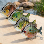 Fishing Lures 4-Pack Multi-Joint Swimbait – Realistic Hard Topwater Perch Bait with Treble Hooks, 3.5 Inch / 0.85oz, Lifelike Bluegill & Panfish Lures for Freshwater & Saltwater Bass Fishing