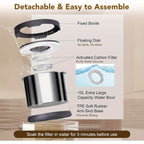 Large Dog Water Bowl 10L Stainless Steel No Spill - 2.6 Gallon Slow Drinking Anti-Splash Bowl with Floating Board, Non-Slip Base & Removable Filter for Large Dogs & Multi-Pet Homes, Indoor Outdoor