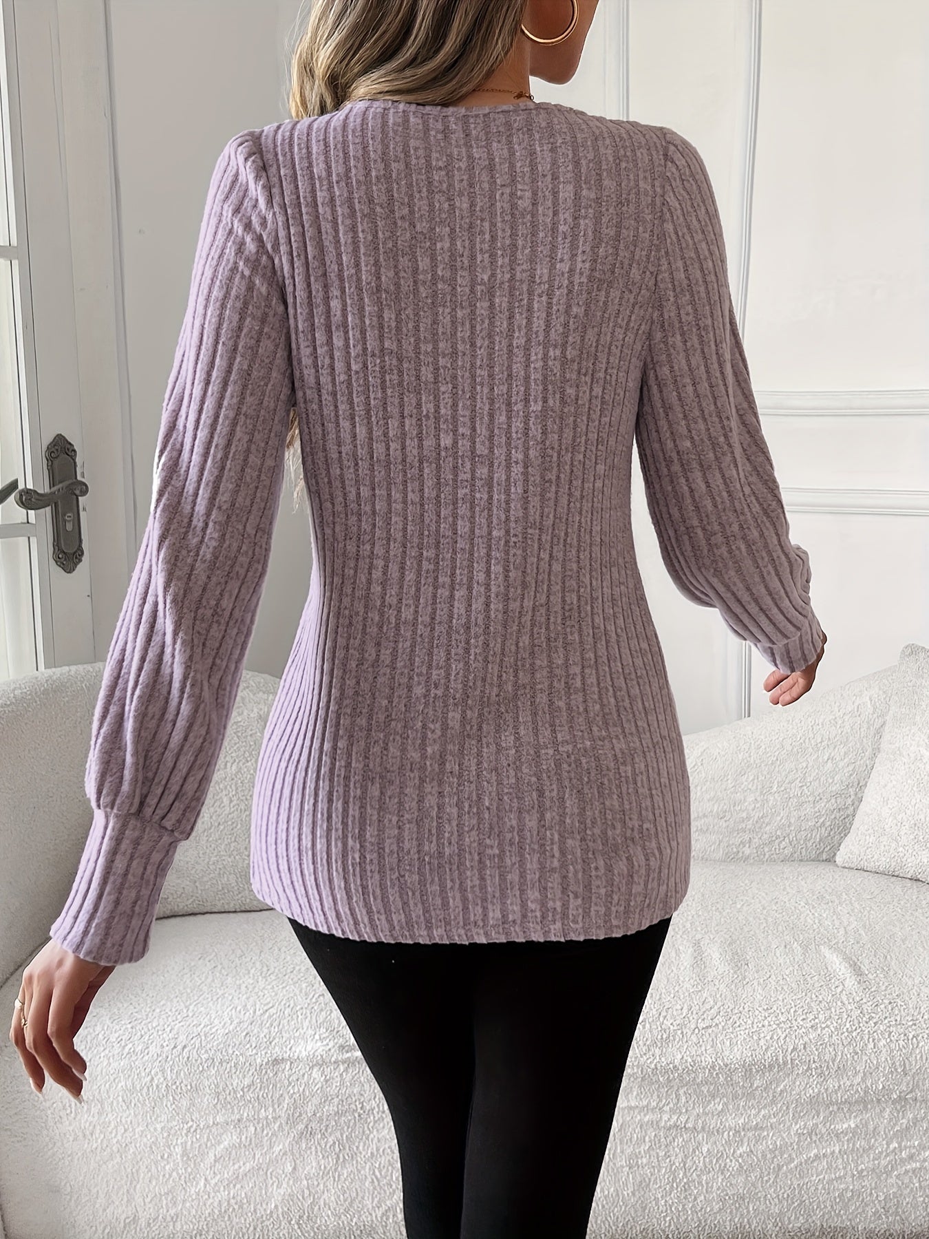 Lace Trim Long Sleeve T-Shirt Women Round Neck Elegant Casual Tops Soft Lightweight Blouse Pink Grey Blue S-XXL US Warehouse