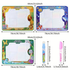 Water Drawing Doodle Mat for Kids 30x24 Inch Reusable Mess-Free Aqua Painting Canvas with Water Pens Dinosaur Ocean African Animal Theme Educational Art Toy Gift for Girls Boys Ages 3 and Up