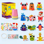 Kids Animal Craft DIY Kit - Educational Arts & Crafts Set with Stickers, Foam Pieces & Creative Activities for Boys & Girls Ages 3-8, Builds Fine Motor Skills, Perfect Birthday & Holiday Gift