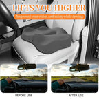 Ergonomic Memory Foam Seat Cushion with Center Groove – Coccyx & Tailbone Pressure Relief, Non-Slip Base, Soft Polyester Cover, Posture Support for Office Chair, Car & Home, White/Black