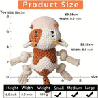 Squeaky Cow Dog Toy Plush Interactive Tug-of-War with Crinkle Paper, IQ Training Chew Toy for Small Medium Large Dogs, No Battery Needed, Anxiety Relief Pet Toy