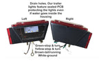 12V LED Trailer Lights Kit Stop Tail Turn Signal License Plate Light for Trailers Under 80" - Square Trailer Tail Lights for Boat Trailer Truck RV Camper Marine with Wiring Options