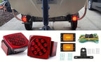 12V LED Trailer Light Kit with Wiring Harness – Submersible Waterproof Utility Trailer Lights for Boat RV Truck, Complete Kit for Trailers Under 80 Inch, Corrosion Resistant