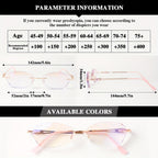 Women's Pink Rhinestone Reading Glasses with Photochromic Lenses – Elegant Mirror Legs, Gold Alloy Hinge, Strengths +100 to +400, Stylish Ladies Readers Gift for Christmas & Birthday