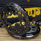 Steampunk Quartz Pocket Watch Necklace for Women Men – Vintage Hollow Gear Analog Pendant Chain Watch Sweater Necklace Unisex Retro Jewelry Christmas Gift