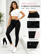 Women's High Waist Yoga Leggings 5 Pack with Pockets Tummy Control Slim Fit 4-Way Stretch Soft Breathable Workout Leggings for Gym Running Training Daily Wear Multipack Value Set