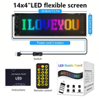 LED Scrolling Sign App Programmable – Animated Text Display Board, USB Powered, Car Charger Included, Multiple Sizes, Perfect for Bar, Party, Car, Christmas, New Year & Birthday Decorations