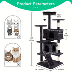 Multi-Level Cat Tree Tower with Scratching Post – Indoor Kitten Activity Center Playhouse, Easy to Assemble, Available in 22"/54"/60"/70" Heights & 7 Colors, Perfect Cat Gift