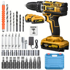 21V Brushless Cordless Impact Wrench & Drill Set – 4000mAh Li-ion Battery, Toolbox, Charger & Socket Accessories for Automotive, Home & Industrial Use