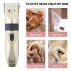Professional Dog Grooming Kit with X7 Pet Scissors - Low-Noise Clipper Trimmer for Thick Fur, Safe for Dogs Cats & All Pets, Complete Cat & Dog Hair Grooming Set