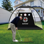 10x7ft Golf Practice Net & Mat Set with Balls, Tees & Carry Bag – Heavy Duty Golf Hitting Net for Backyard, Basement & Indoor Outdoor Use, Golf Training Equipment Gift for Men & Women