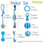 8-Piece Dog Toy Set for Small & Medium Dogs – Cute Breed Design Assorted Interactive Toys, Bright Colors, Squeaky & Chew Toys for Teething, Training & Bonding Play, Random Styles & Colors