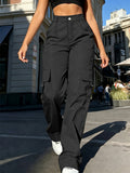 Women's High-Waist Cargo Jogger Pants Quick-Dry Lightweight Drawstring Waist Multi-Pocket Casual Wide-Leg Trousers for Women XS-XXL 7 Colors