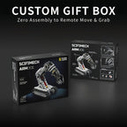 Robotic Arm Building Block Set 1468pcs Second Generation STEM Engineering Toy, DIY Mechanical Tech Robot Kit with Remote Control 8-Direction Gear Linkage Three-Claw Gripper for Kids Teens Adults