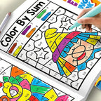 Color by Number Activity Book for Kids - Number Coloring Book with Addition & Subtraction Math Practice, Early Learning How to Draw Craft Kit, Fun Educational Workbook for Boys & Girls Ages 3-8