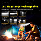 3 Pack Rechargeable COB LED Headlamp 230° Wide Beam Motion Sensor 5 Modes with 6 Hooks – Bright Headband Flashlight for Camping Hiking Work Hard Hat Forehead Head Light for Adults (Single/Dual/Triple Strip)