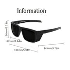 Men's Polarized Square Frame Sunglasses UV400 Photochromic Mirror Lens Full Rim PC Frame Includes Case 10 Colors Outdoor Driving Sport