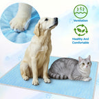 2026 Upgraded Summer Pet Cooling Mat - Ice-Cool Sweat Absorbent Sleeping Pad for Cats & Dogs, Keeps Pets Cool All Summer, 3 Sizes M/L/XL for Small Medium & Large Pets (Blue)