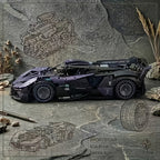 3332 Piece 1:8 Scale Supercar Building Blocks Set – Dark Purple Limited Edition Muscle Car Model Kit, Streamlined Body, Modular Design, Collectible Display Gift for Car Enthusiasts Boys & Adults