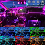 Car Interior LED Ambient Light Kit 7-Color RGB App Control with Music Sync Rhythm 3M Strip for Doors Console Dashboard – Wireless Car Atmosphere Lighting Underglow Accent Lights