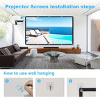 100-Inch Portable Projector Screen 4K HD 16:9 – Foldable Wrinkle-Free Outdoor & Indoor Movie Screen, 160° Wide View Dual-Sided Projection for Home Theater, Camping, Party & Presentations