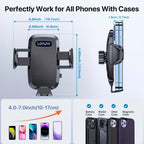 3-in-1 Car Phone Holder Suction Cup & Air Vent Mount | 360° Rotation, 6.5"-8.5" Telescopic Arm, 60LB Nano-Gel Suction, Scratch-Proof – Universal Fit for iPhone, Samsung, Google & All 4"-7.2" Phones