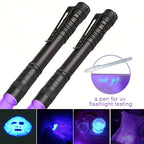 UV Blacklight Flashlight 395nm Portable Ultraviolet Light for Counterfeit Detection Pet Urine Stain Scorpion Hunting Ringworm, Multi-Pack 4/6/8/12pcs, AAA Battery Powered