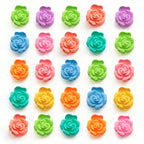 Peony Flower Dog Hair Clips Set of 6 – Cute Grooming Bow Hair Accessories for Small Dogs, Yorkshire Terrier, Bichon, Teddy, Maltese & Westie, Random Colors
