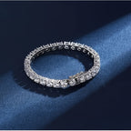 S925 Sterling Silver Moissanite Tennis Bracelet for Women Men – Luxury CZ Bling Hip Hop Bracelet Sizes 6–9 Inch, Wedding Anniversary Birthday Gift