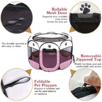 Portable Foldable Pet Playpen for Dogs Cats Rabbits – Octagon Puppy Playpen Indoor Outdoor, 8-Panel Exercise Pen for Small Medium Animals, Easy Setup No Tools Required