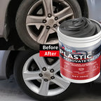 Car Plastic Trim Restorer Wax 400g – High Gloss UV-Resistant Polish for Dashboard Bumper Tire & Exterior Trim, Anti-Fade Interior & Exterior Car Detailing Paste, Non-Greasy Fast-Drying