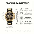 2-Pack Men's Large Dial Silicone Strap Quartz Watch Set Sports Business Casual Wristwatch Round Dial 5 Color Combos Gift for Him
