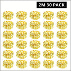 30-Pack LED Fairy Lights Battery Operated with Silver Wire – 6.5ft 20 LED Firefly Starry String Lights, Batteries Included, Perfect for DIY Wedding, Bedroom, Party, Patio, Christmas & Valentine's Day Decor