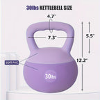 SOGES PVC Soft Kettlebell with Wide Non-Slip Handle – Iron Sand Filled Strength Training Kettlebell 10 to 30 lbs, Safe for Home Gym, Floor & Kids, Ideal for Women & Beginners, Swings Squats HIIT CrossFit