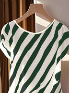Women's Sleeveless Blouse French Style Striped Bow Detail - Semi-Sheer Round Neck Shirt Spring Summer Fall Casual Dressy Tops | Elegant French-Inspired Design Machine Washable Ladies Top
