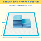 XXXL Thickened Dog Pee Pads – Super Absorbent 6-Layer Leakproof Odor-Reducing Puppy Training Pads for Large Dogs, Tear-Resistant Weighted Design for Bedroom & Dog Bed Use