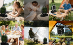 20000mAh Camping Fan with Remote Control LED Light Oscillating 4 Speeds Timer Power Bank - Rechargeable Tent Fan for Camping Picnic BBQ Fishing Outdoor