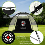 10x7ft Golf Practice Net & Mat Set with Balls, Tees & Carry Bag – Heavy Duty Golf Hitting Net for Backyard, Basement & Indoor Outdoor Use, Golf Training Equipment Gift for Men & Women