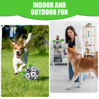 Soccer Ball Dog Toy with Straps – Durable Tug of War & Water Play Toy for Small & Medium Dogs, Includes Charging Cylinder, Perfect Christmas & Birthday Gift for Puppies