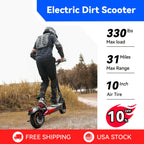 Electric Scooter for Adults 25 MPH 300 Lbs Capacity – 10 Inch Off-Road Foldable E-Scooter with 10AH/15AH Battery, 30-40 Miles Long Range, Heavy Duty Commuter & Trail Scooter for Men