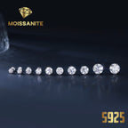 Moissanite Stud Earrings D Color VVS Brilliant Round Cut S925 Sterling Silver – 1CT to 10CT Options, Velvet Pouch & Polishing Cloth Included, Perfect Birthday, Christmas & Valentine’s Day Gift (4.25g)
