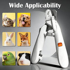 Pet Nail Clipper and Trimmer 2-in-1 - Silent Cordless Dog Nail Trimmer with Safety Guard & Splash Cover, No Battery Required, Suitable for Small Medium Large Dogs, Cats & Parrots, Safe at-Home Grooming