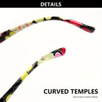 9-Pack Floral Square Frame Fashion Reading Glasses – Unisex Hollow Design, Wide Temple, Classic Color Mix, Strengths +1.0 to +4.0, Bulk Multi-Pack Readers for Women & Men