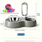 Automatic Pet Water Dispenser and Food Bowl Set for Cats and Small Dogs - Dual-Use Non-Slip Feeding Station with Durable PP Material, Easy-Clean Space-Saving Design, No Battery Required