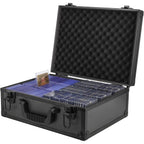Trading Card Storage Box with Lock Holds 600 Plus 3x4 35PT Rigid Top Loaders Sports Card Organizer Case for Pokemon MTG Yu-Gi-Oh Baseball Football Standard and Mini Size Options