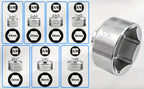 7-Piece Oil Filter Socket Wrench Set 3/8" Drive CR-V Steel 24mm 27mm 29mm 30mm 32mm 36mm 38mm - Universal Oil Filter Removal Tool Kit for Car Oil Changes